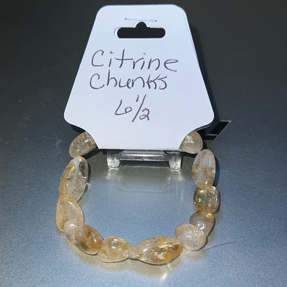 Hand Crafted Citrine Chunky Stretch Bracelet